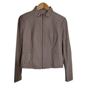 Ann Taylor Taupe Leather Jacket